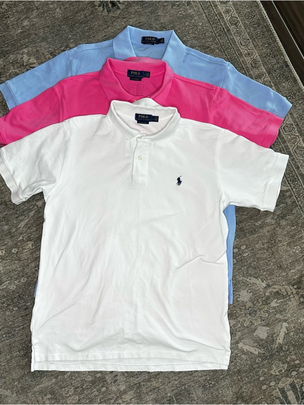Polo Ralph Lauren Custom Slim Fit Polo Shirts Men’s Size Large Lot Of 3